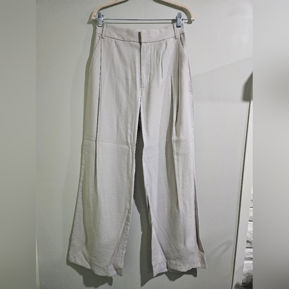 NWOT Zara Cream Wide-Leg Trousers - Picture 3 of 5